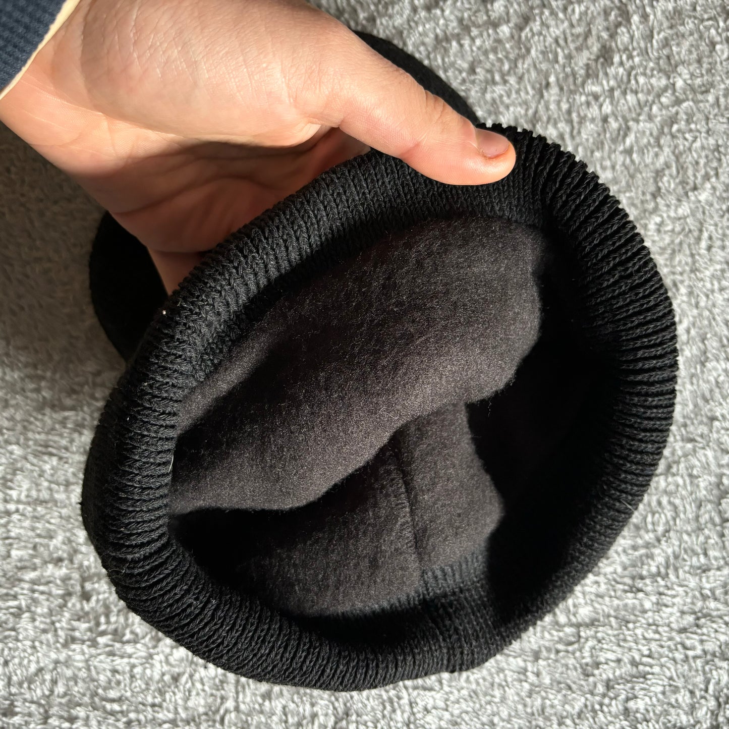 Black beanie with squatch tag