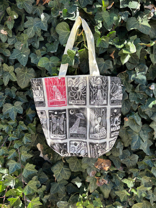 Tarot cryptids tote bag double sided