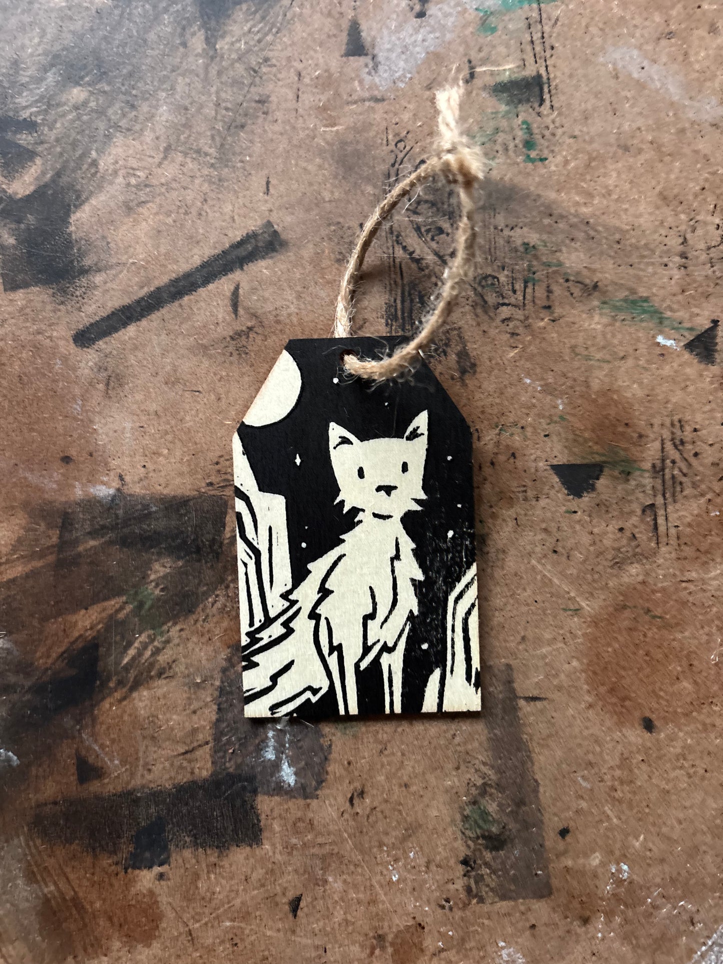 Tatzelwurm hand printed ornaments