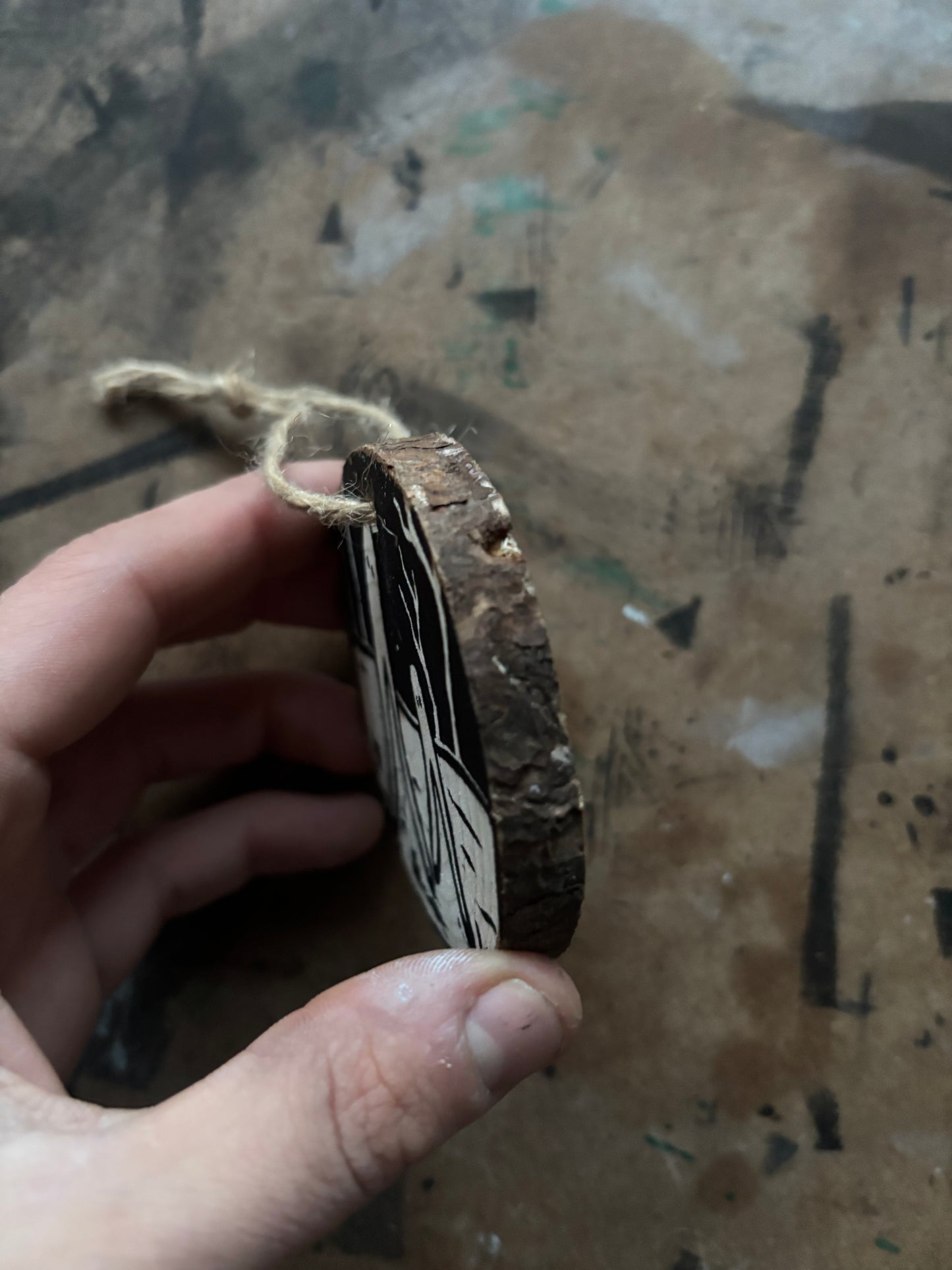 Fresno nightcrawlers hand printed ornaments