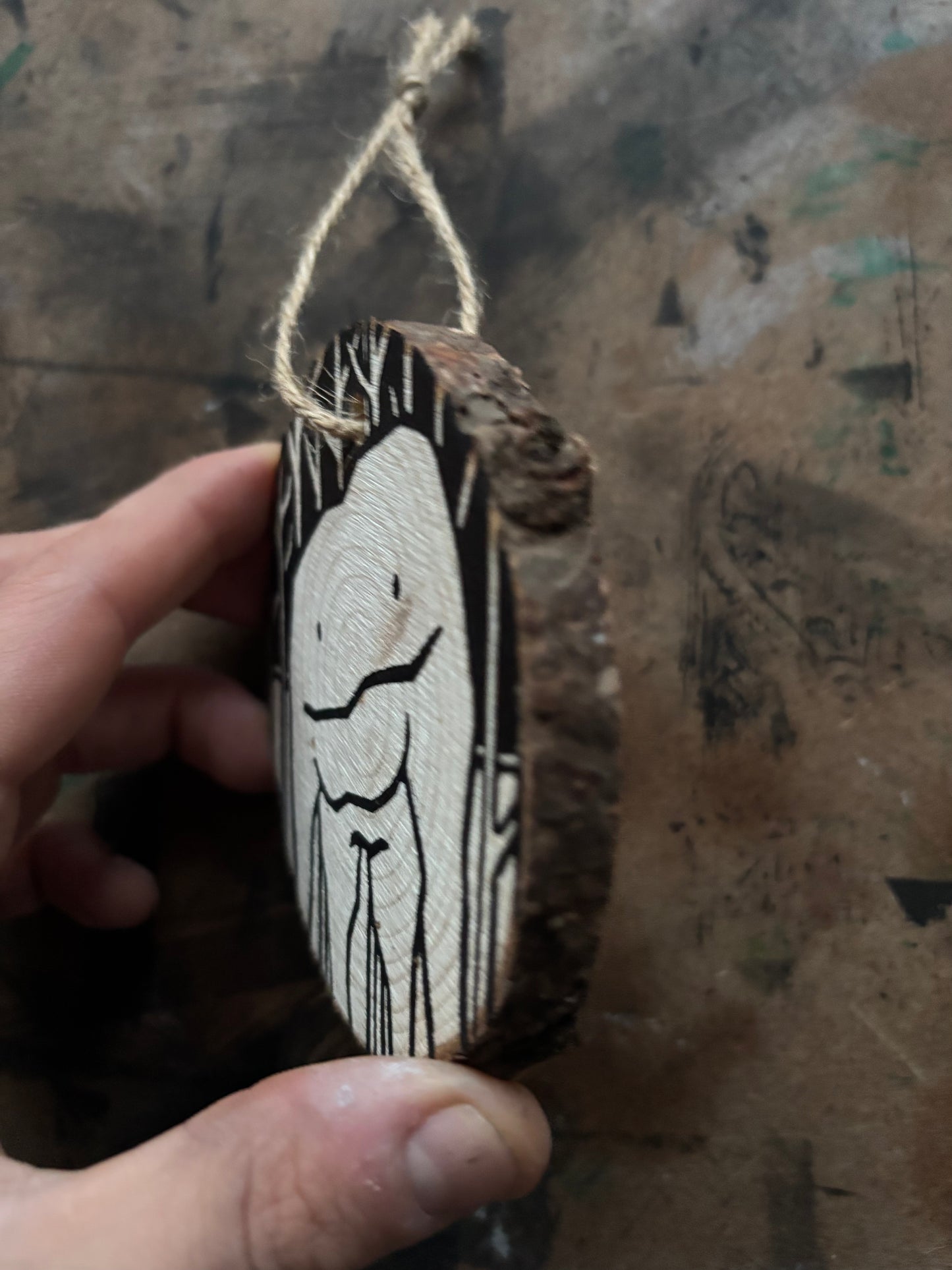 Grafton monster hand printed ornaments