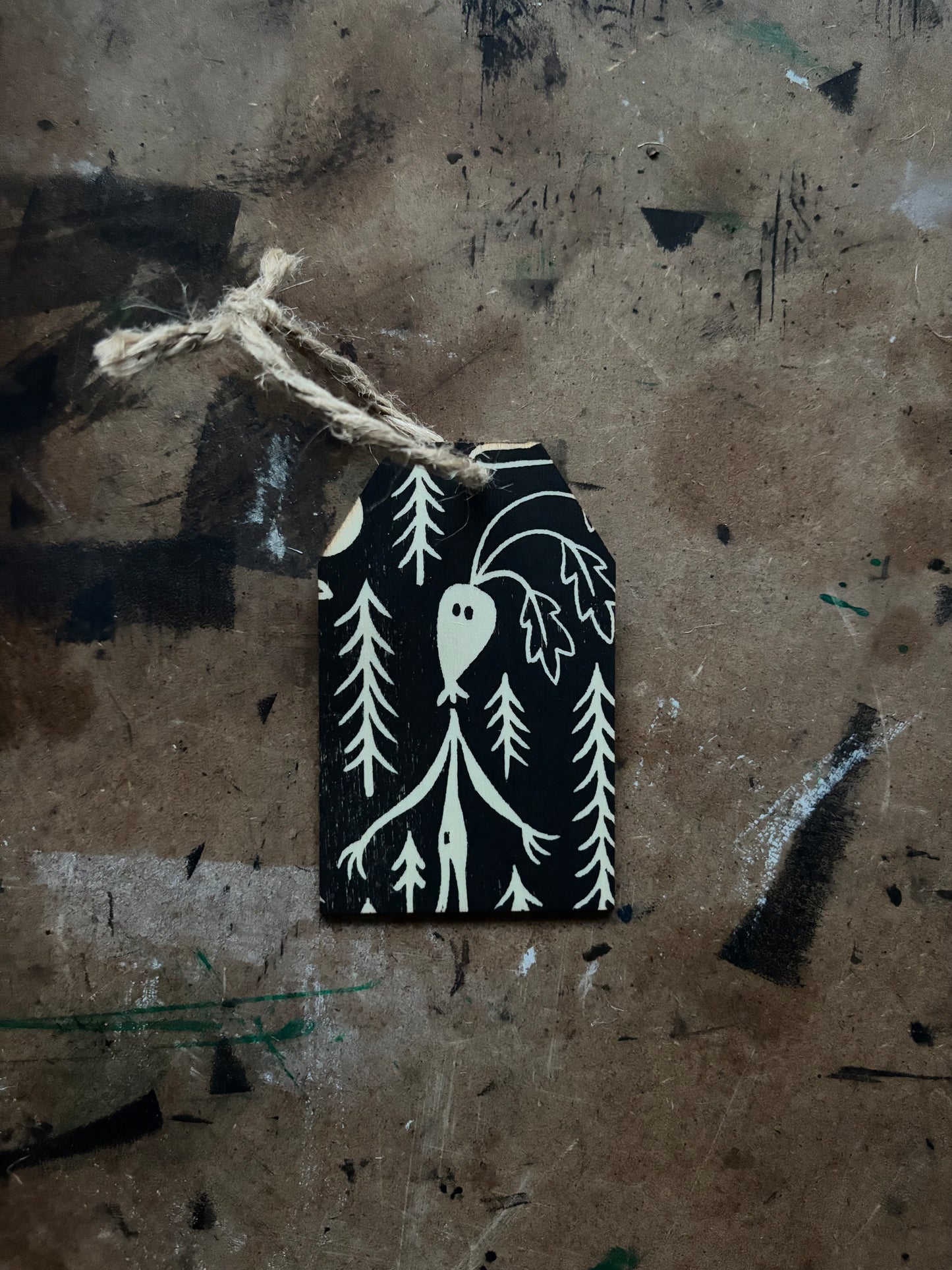 Veggieman hand printed ornaments