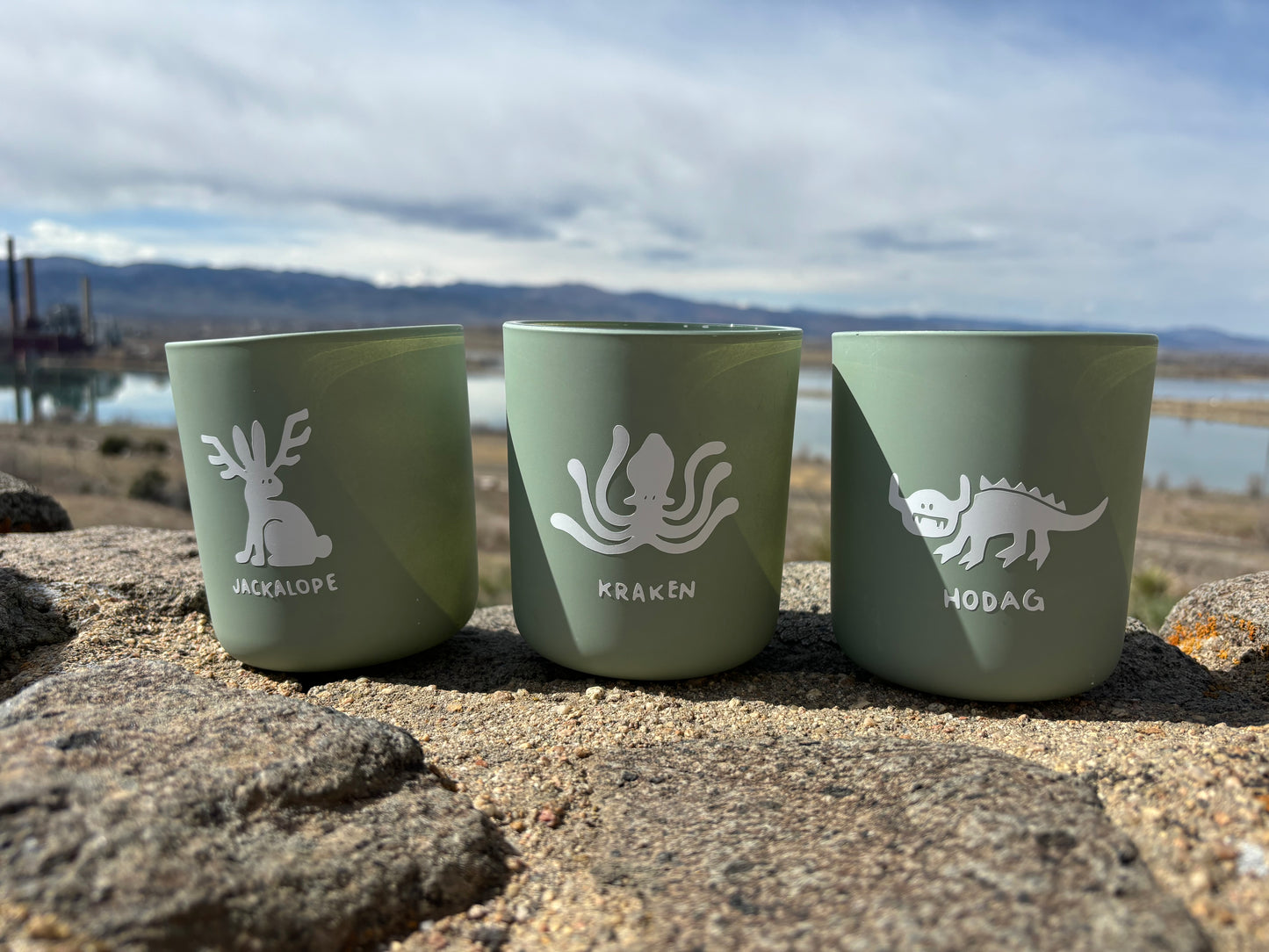 Mini monster trio cups - hodag , jackalope, kraken
