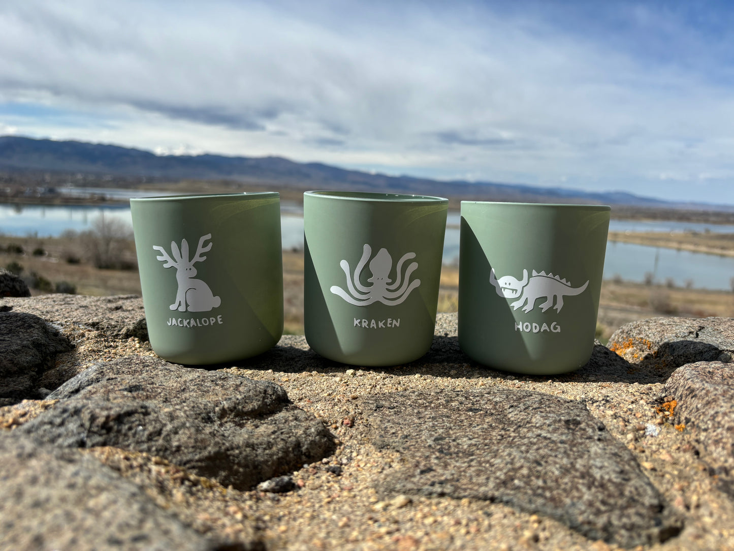 Mini monster trio cups - hodag , jackalope, kraken