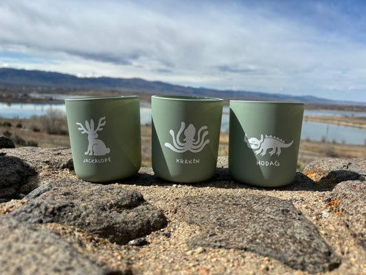 Mini monster trio cups - hodag , jackalope, kraken