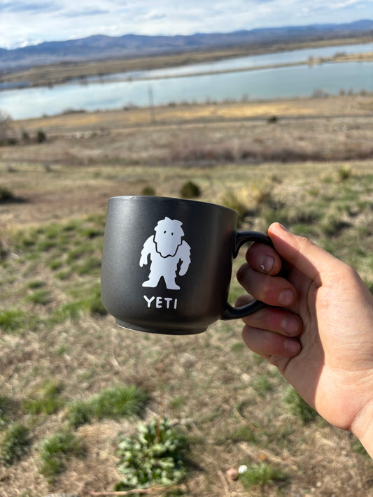Yeti upcycled mug - charcoal