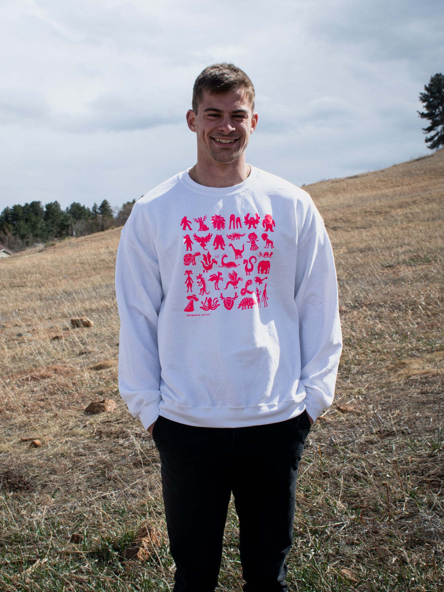 XL - Mini monsters Crew neck pink