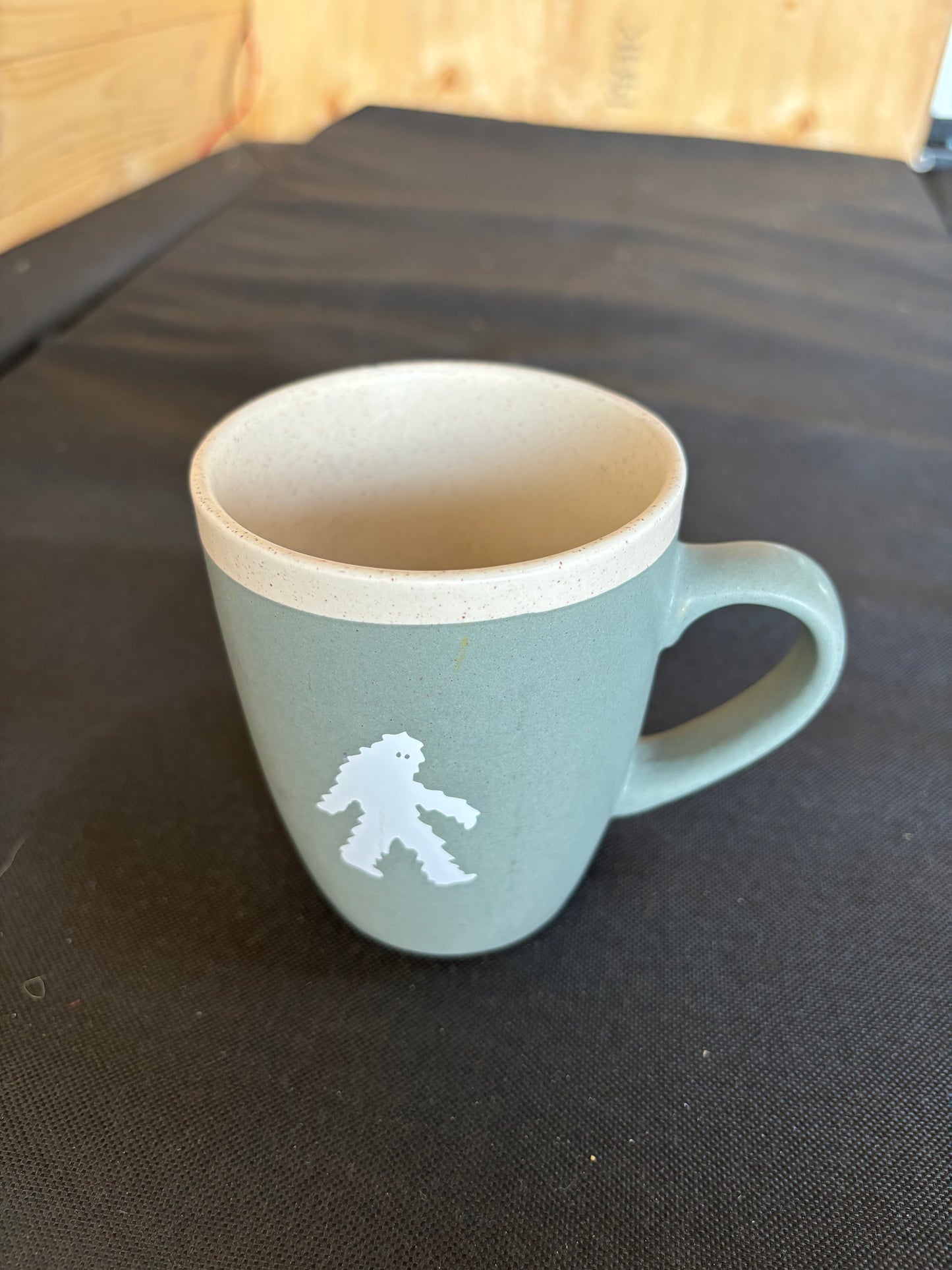 Sasquatch upcycled mug - blue
