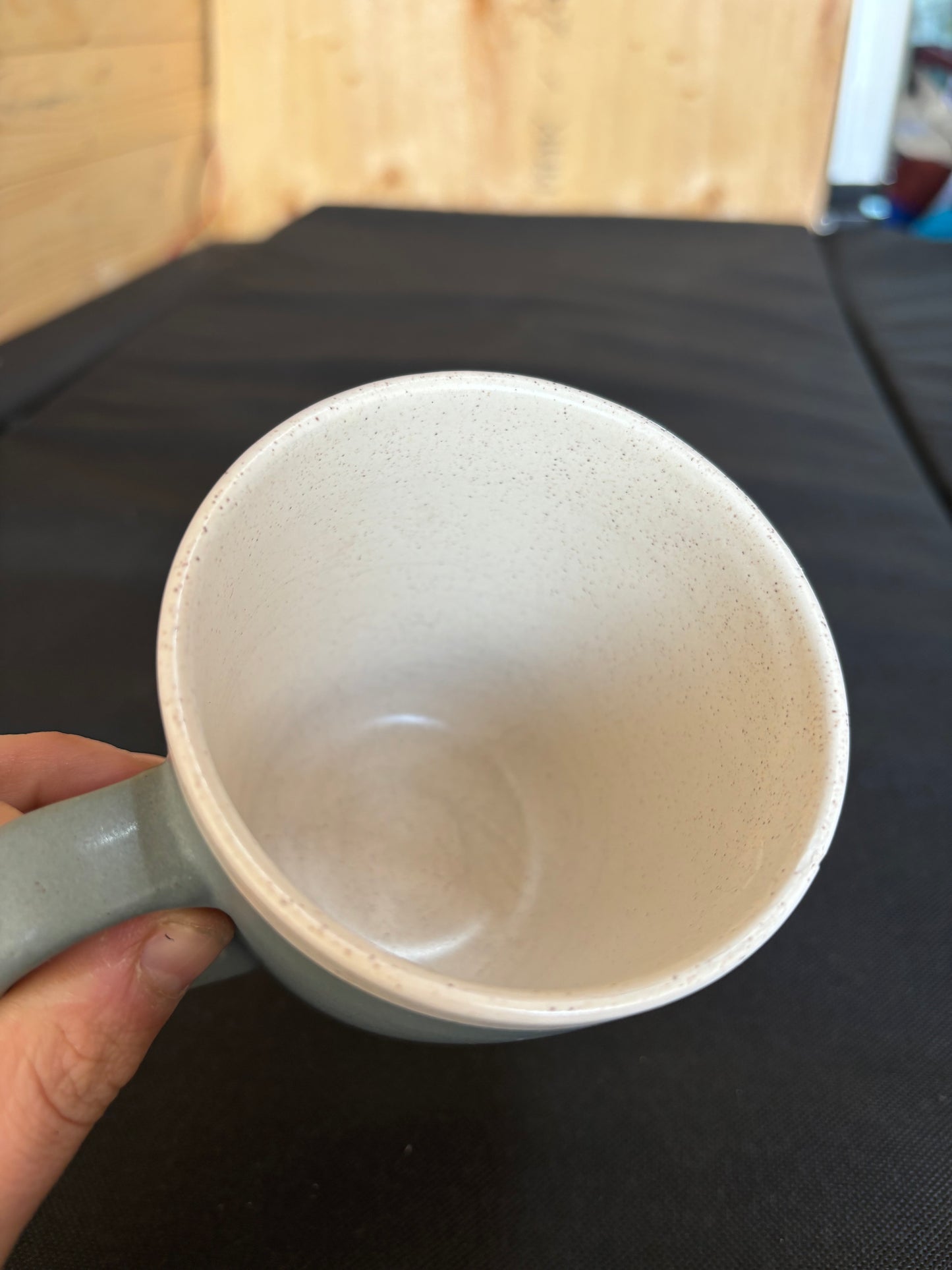 Sasquatch upcycled mug - blue