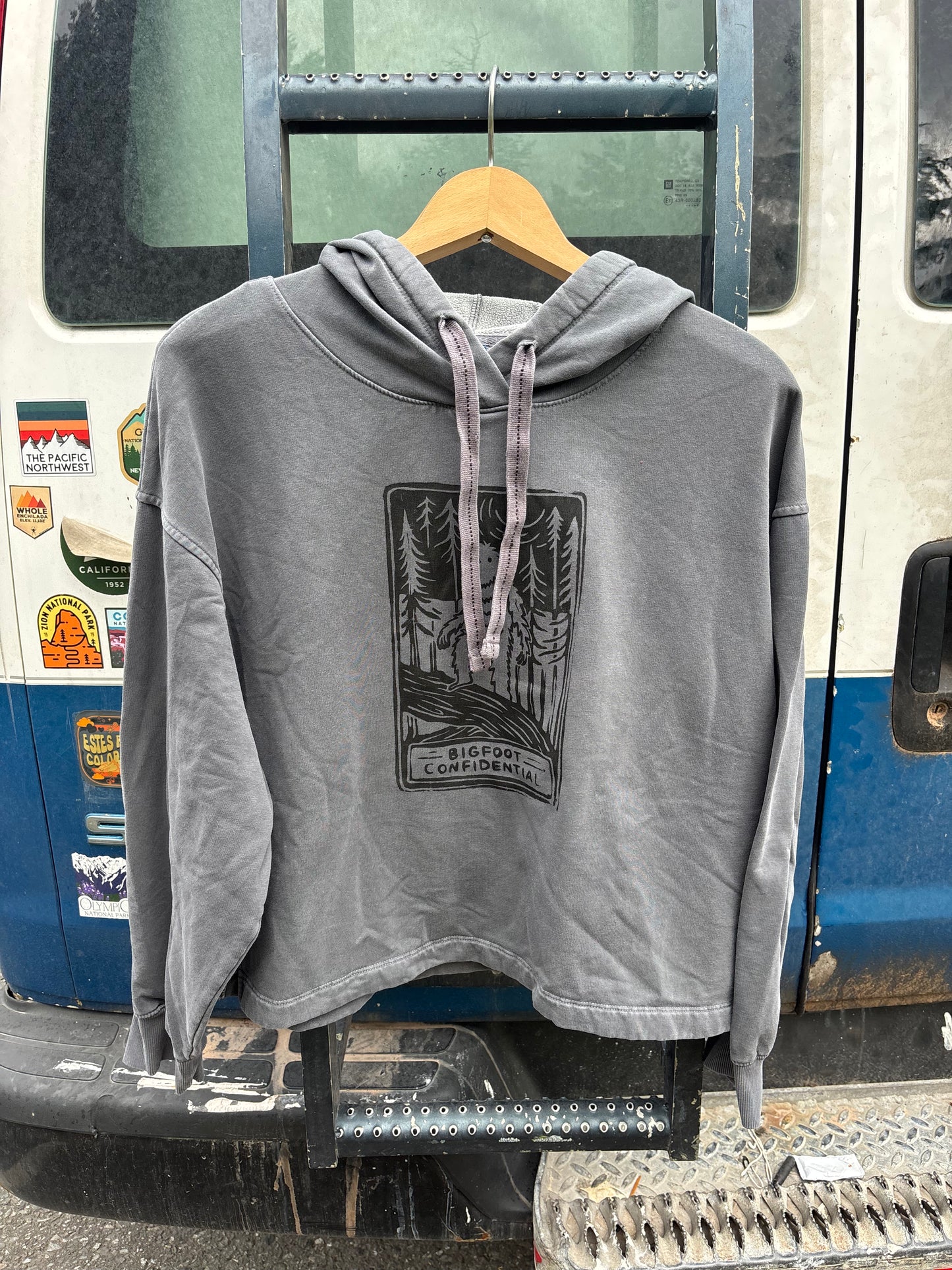 L - Bigfoot confidential cropped hoodie