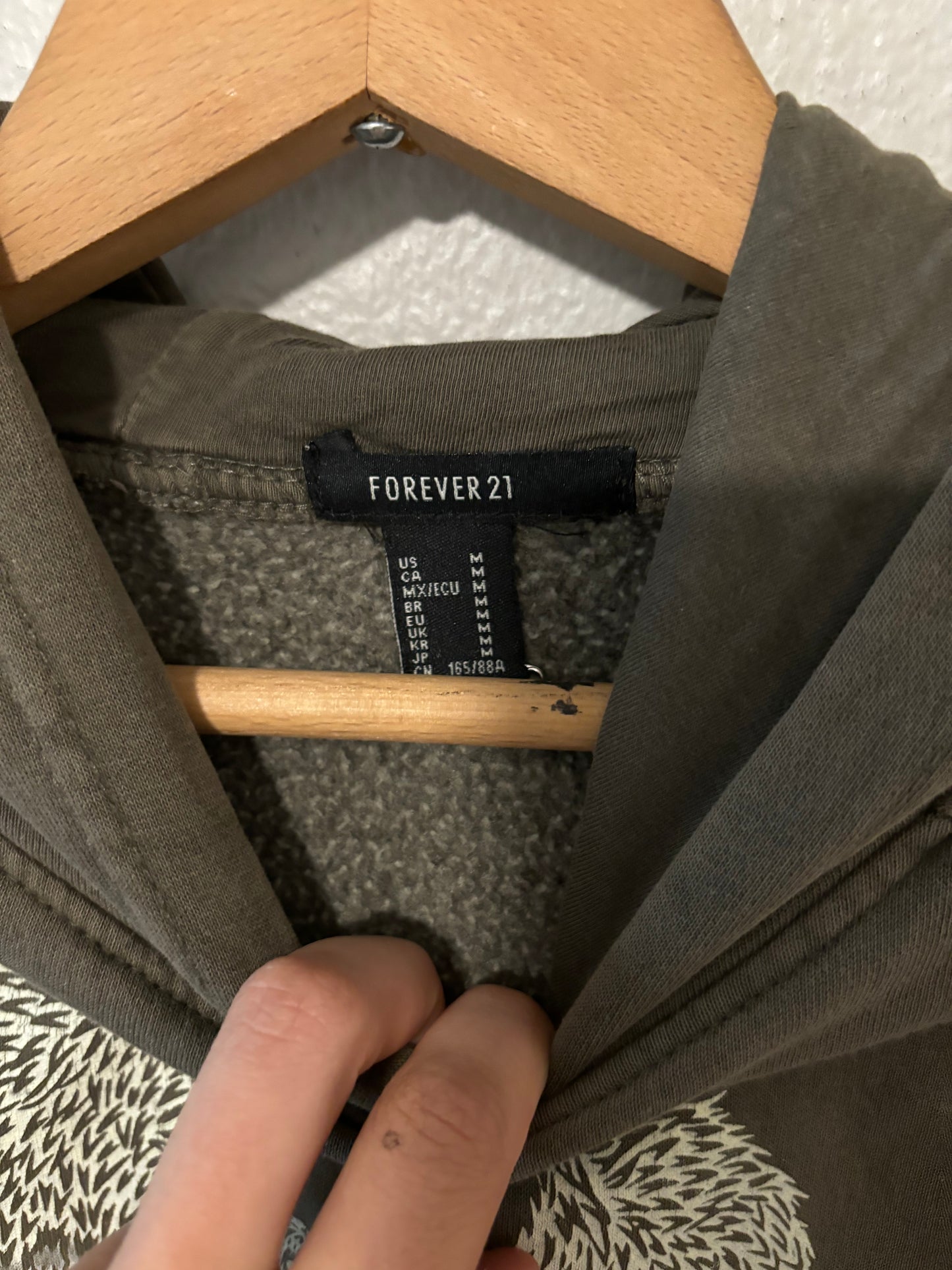 M -  Mothman cropped hoodie (ink stains)