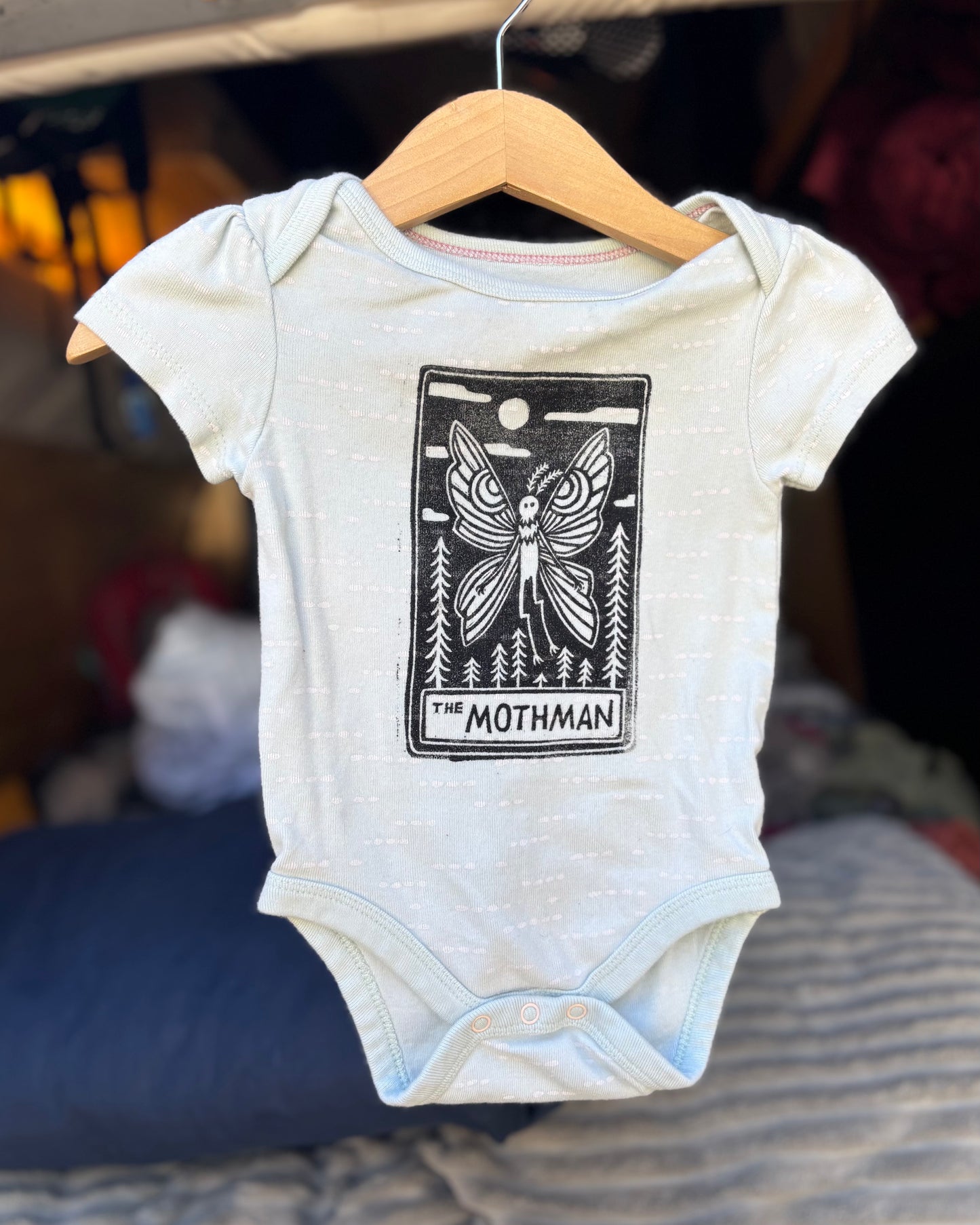3-6m mothman onesie