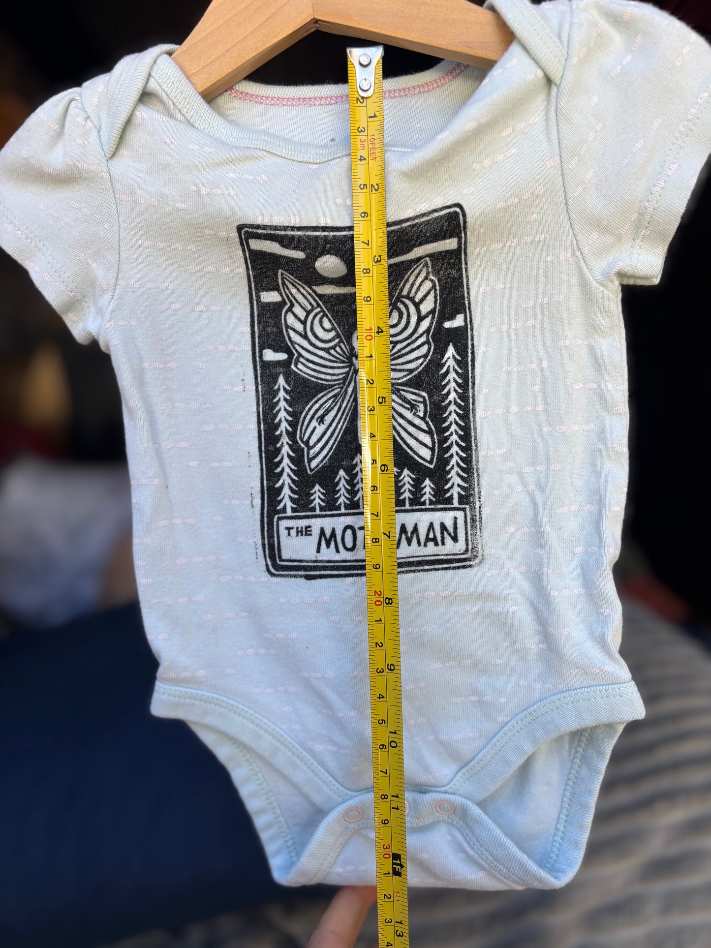 3-6m mothman onesie