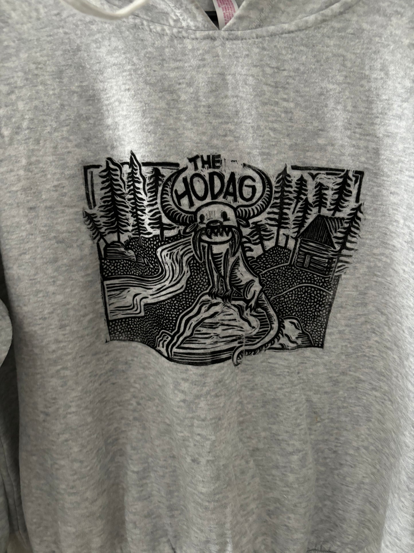 L - Block printed Hodag Hoodie