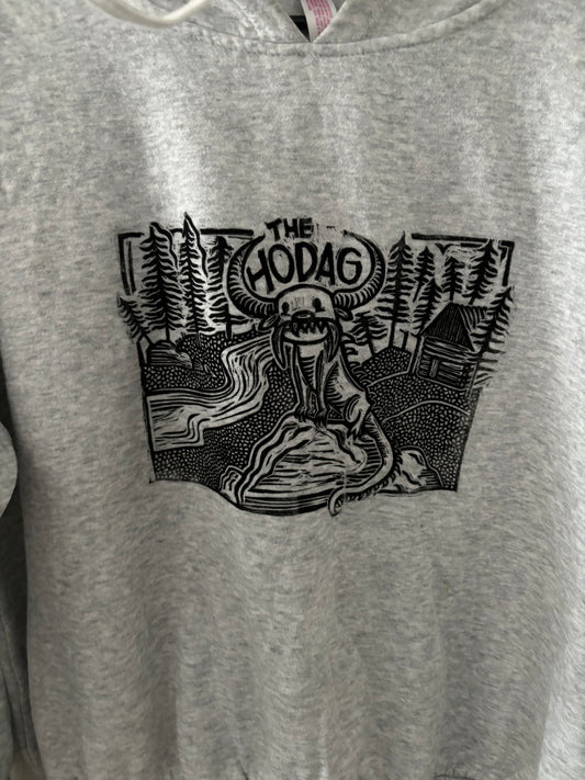L - Block printed Hodag Hoodie