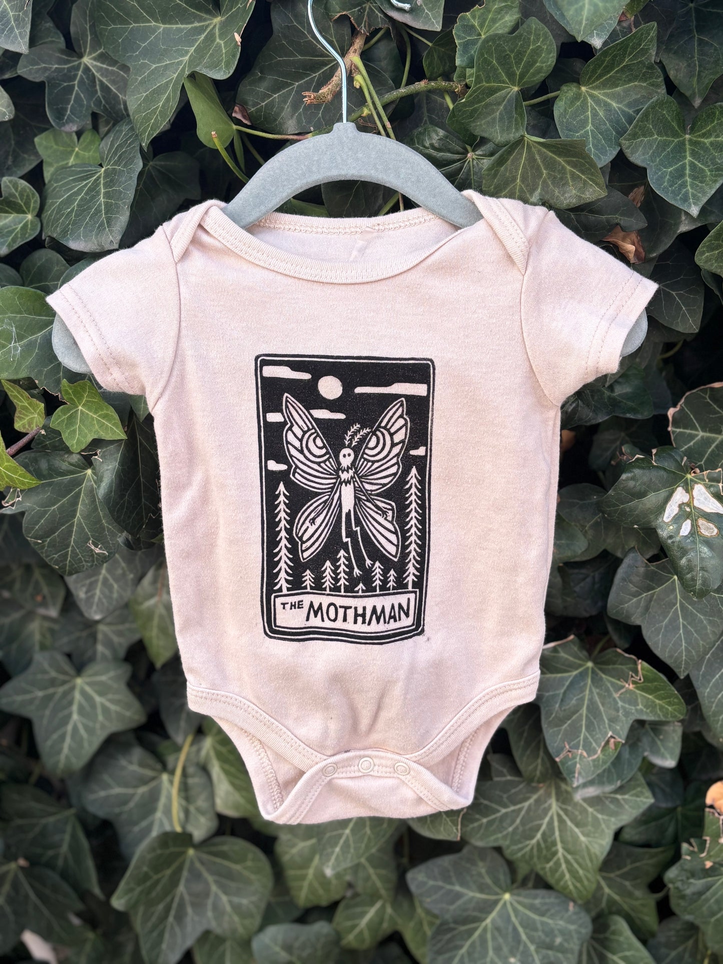 3-6m mothman onesie