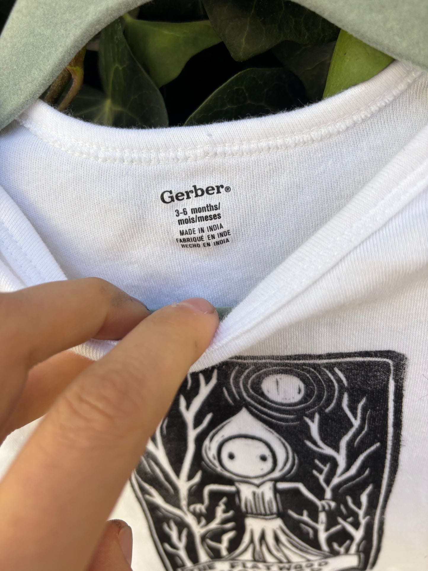 3-6m Flatwood monster onesie