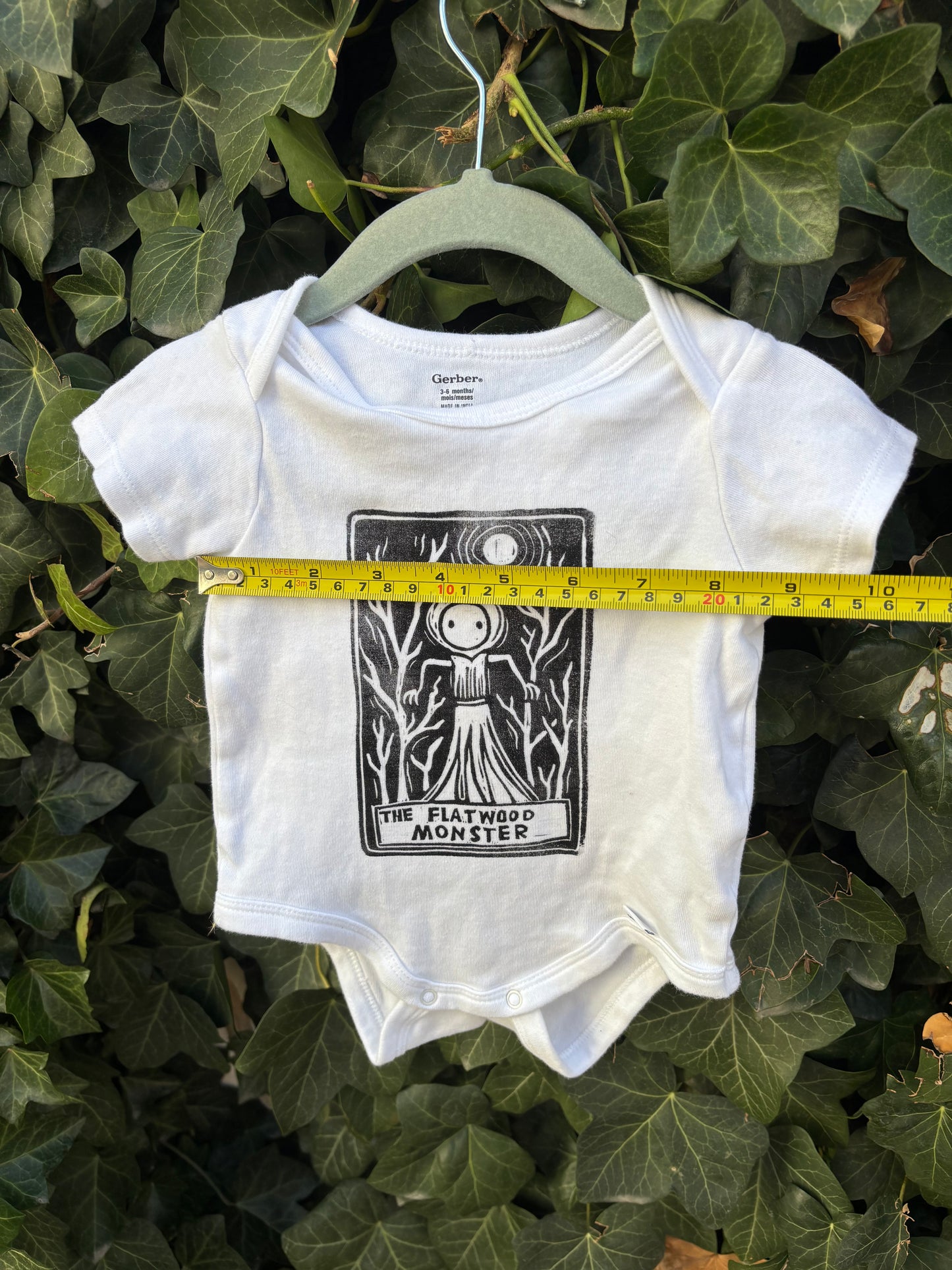 3-6m Flatwood monster onesie