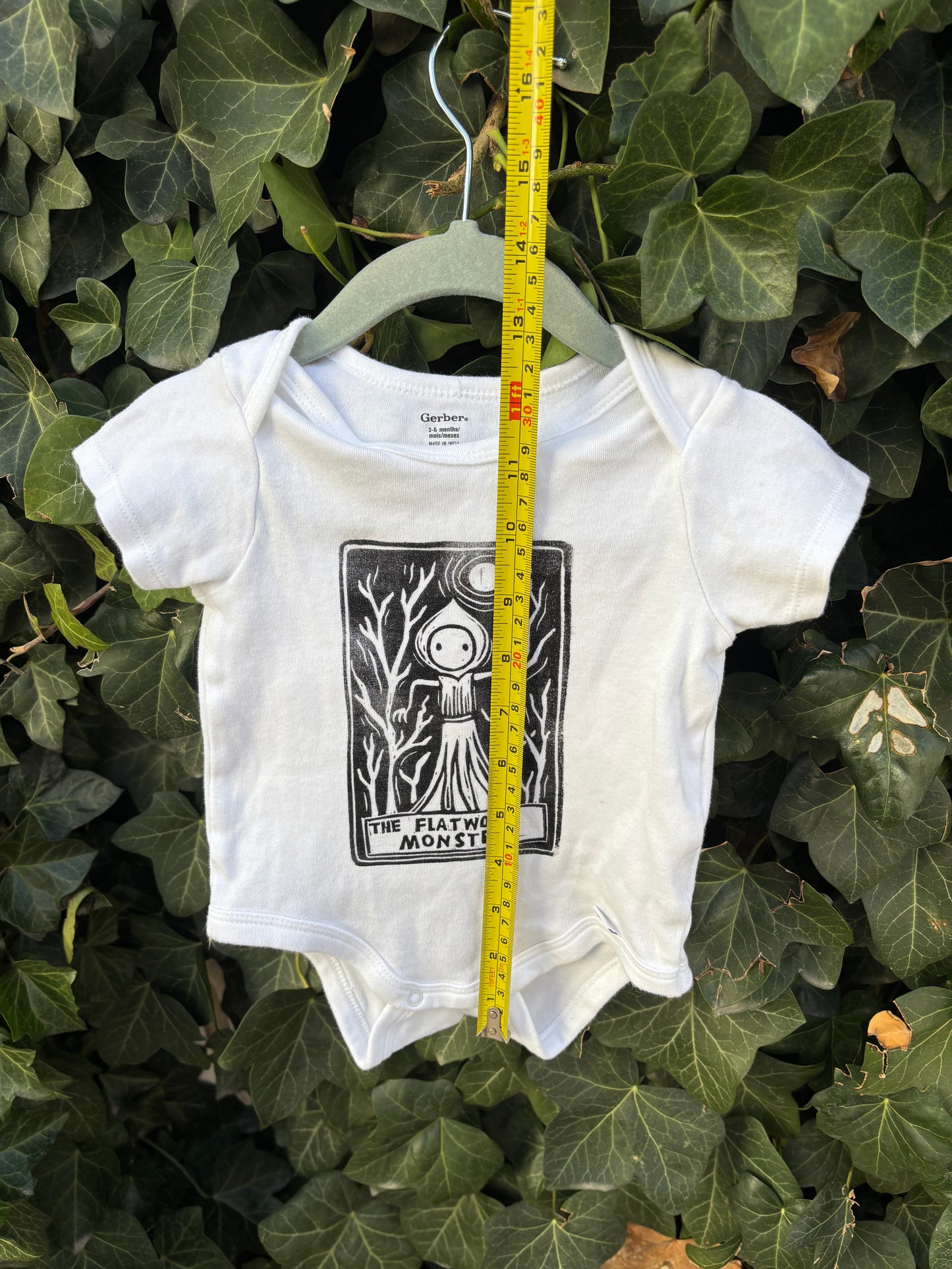 3-6m Flatwood monster onesie