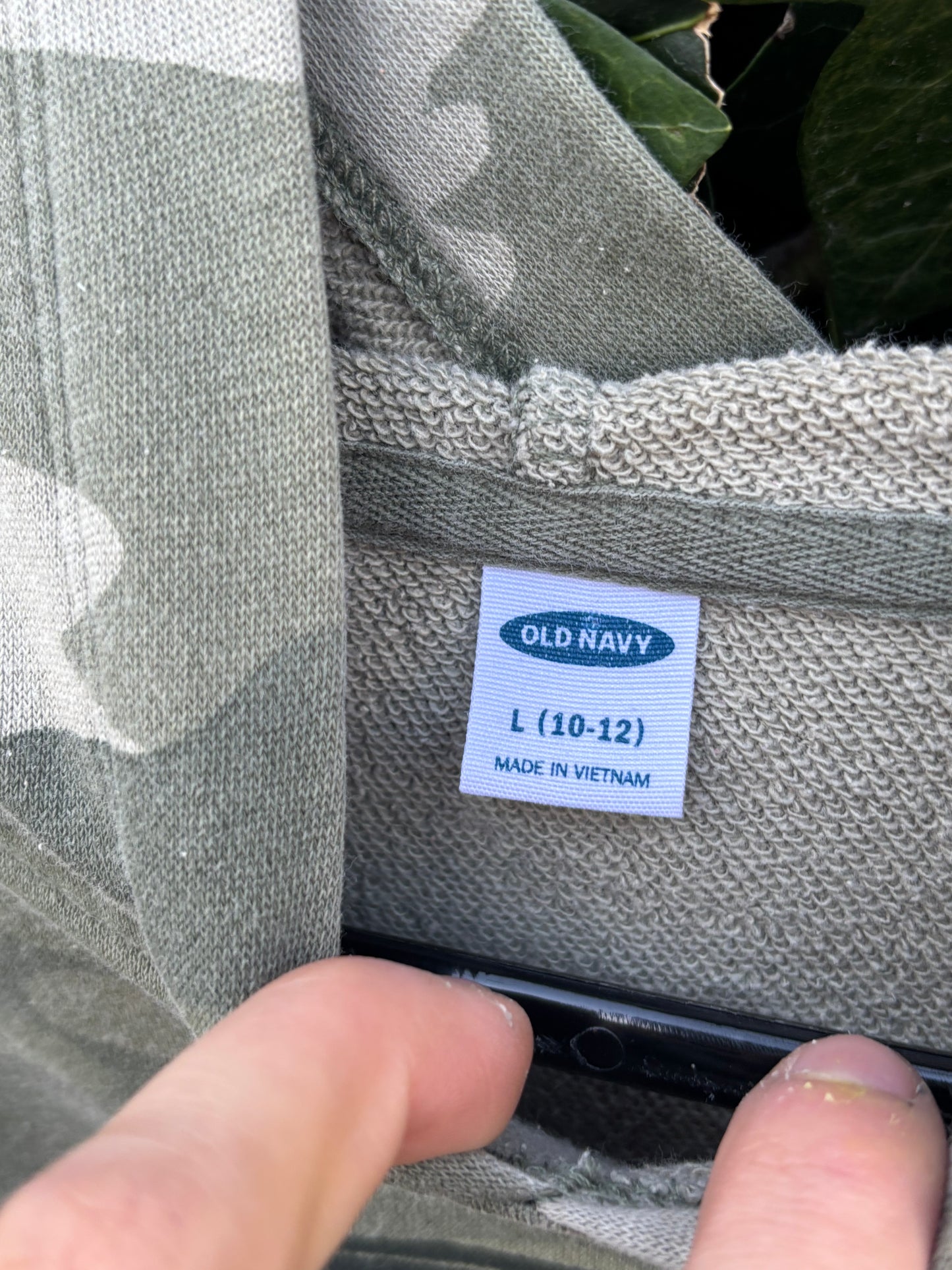 L Jr Hodag camo hoodie