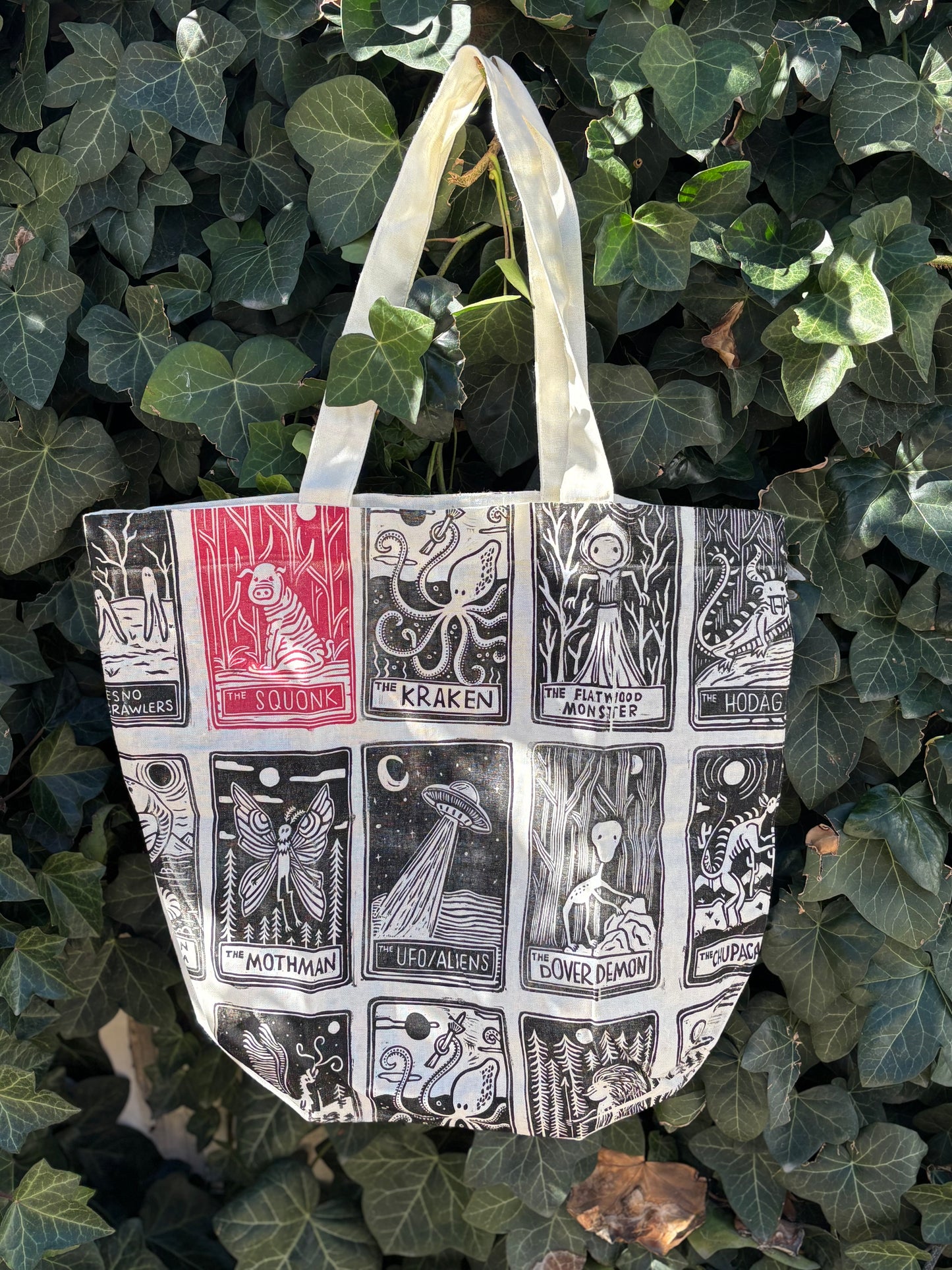 Tarot cryptids tote bag double sided