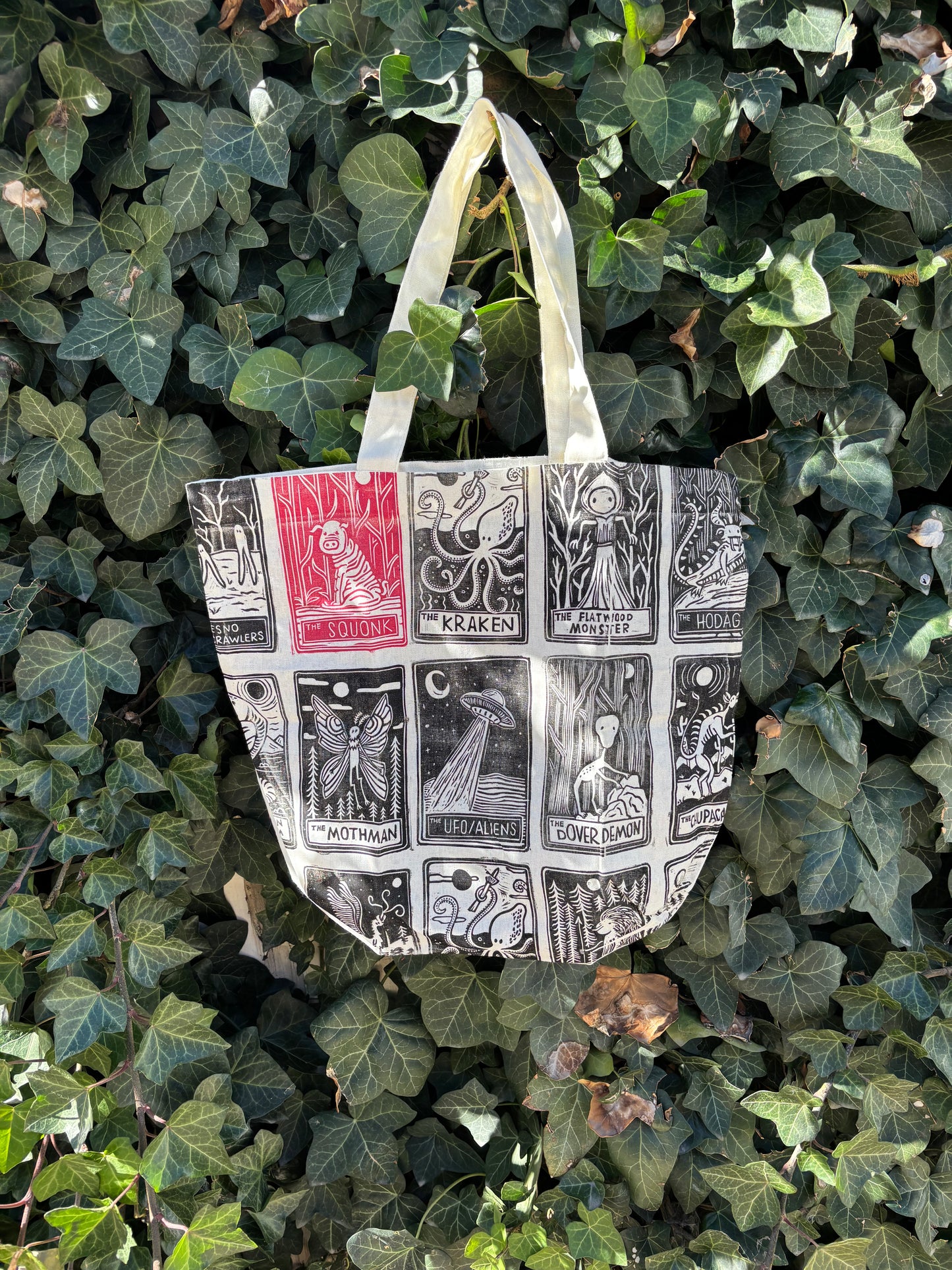 Tarot cryptids tote bag double sided