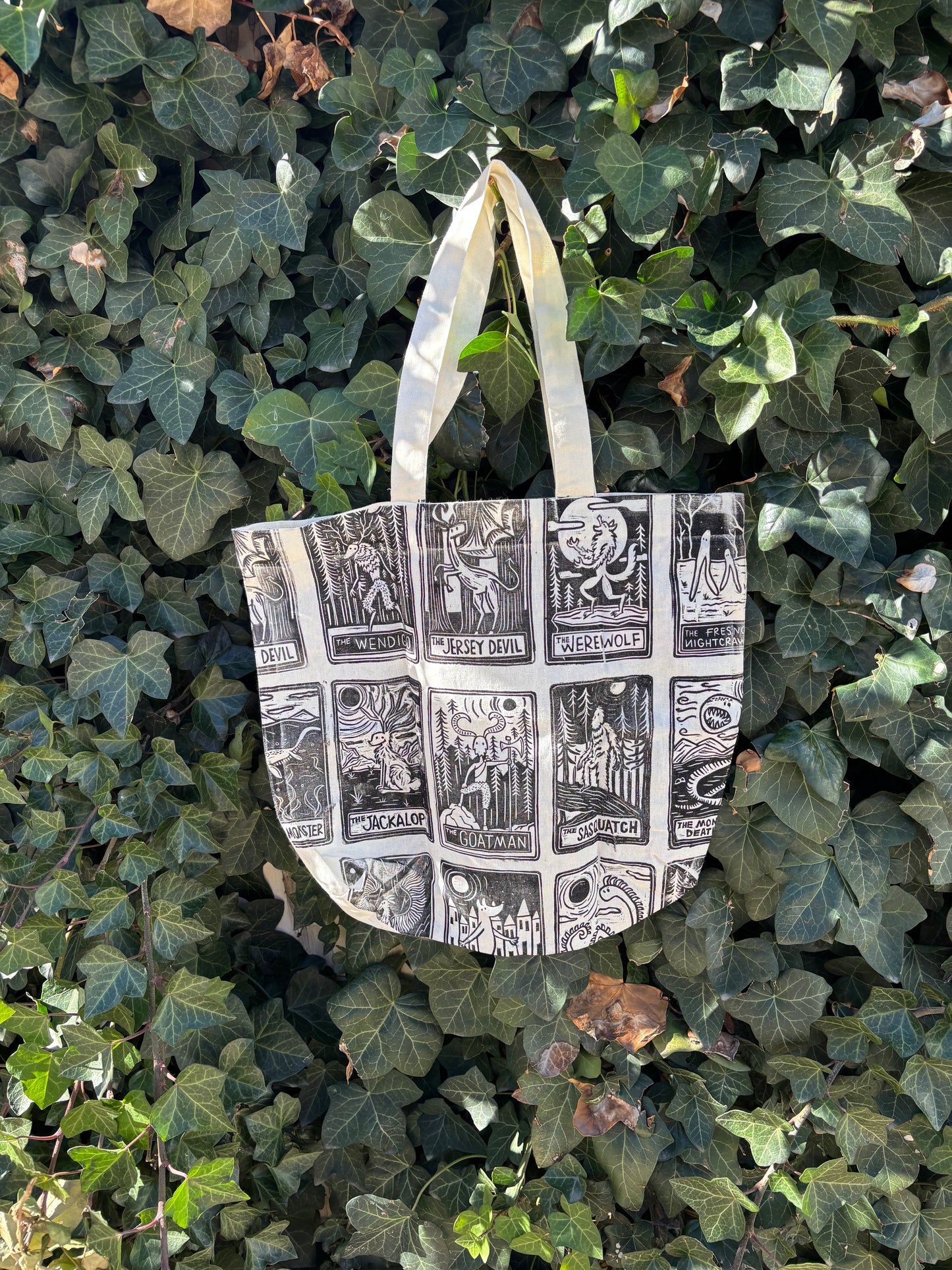 Tarot cryptids tote bag double sided