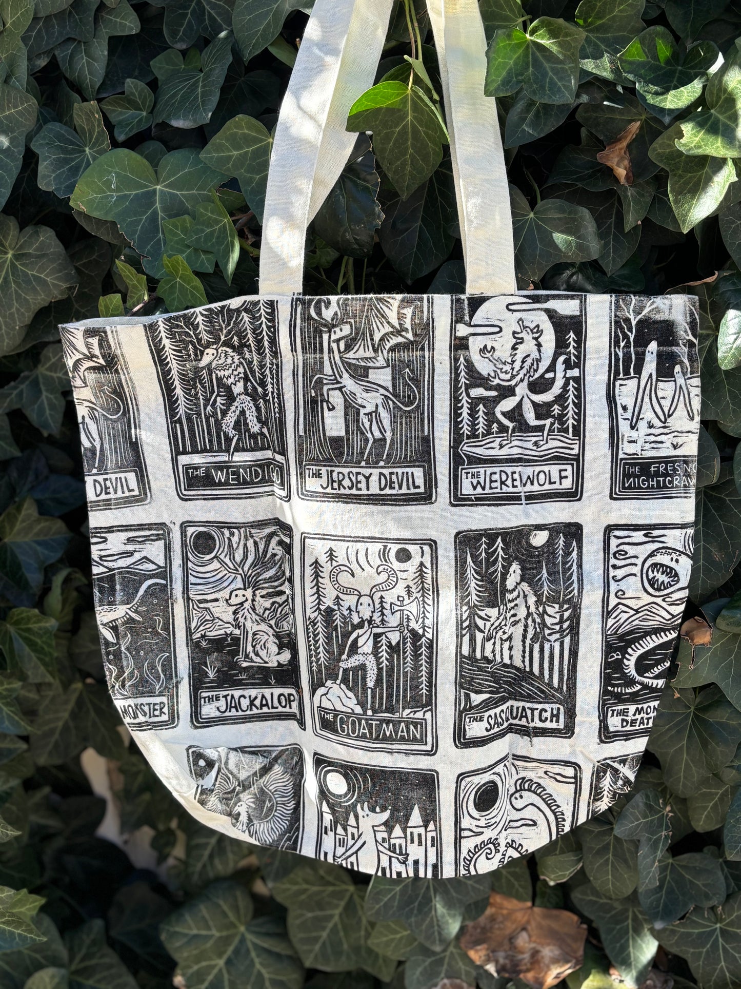 Tarot cryptids tote bag double sided