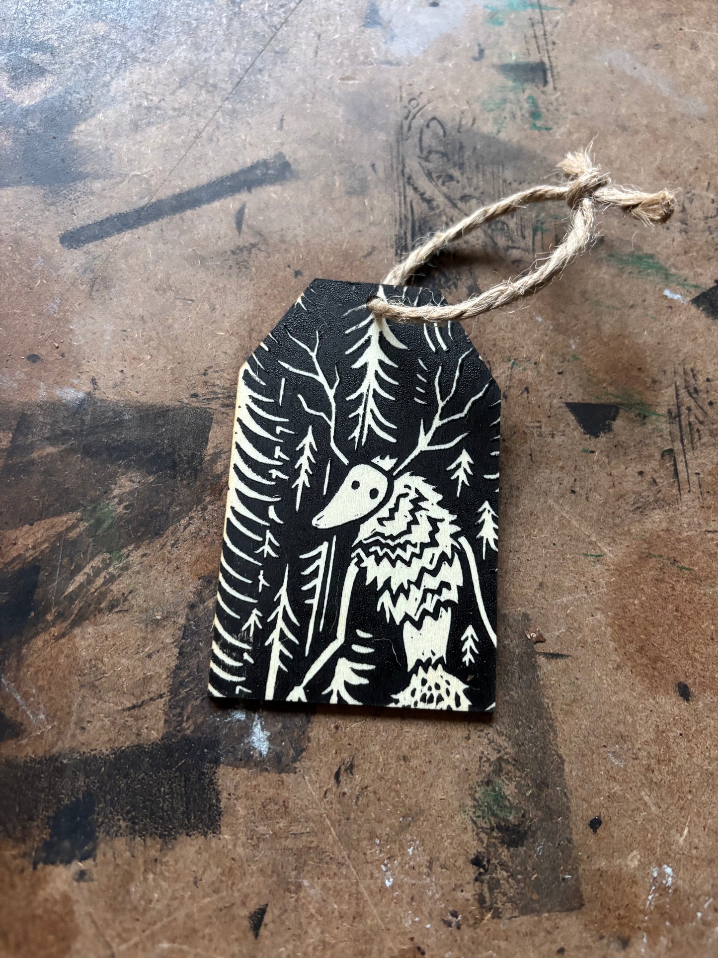Wendigo hand printed ornaments