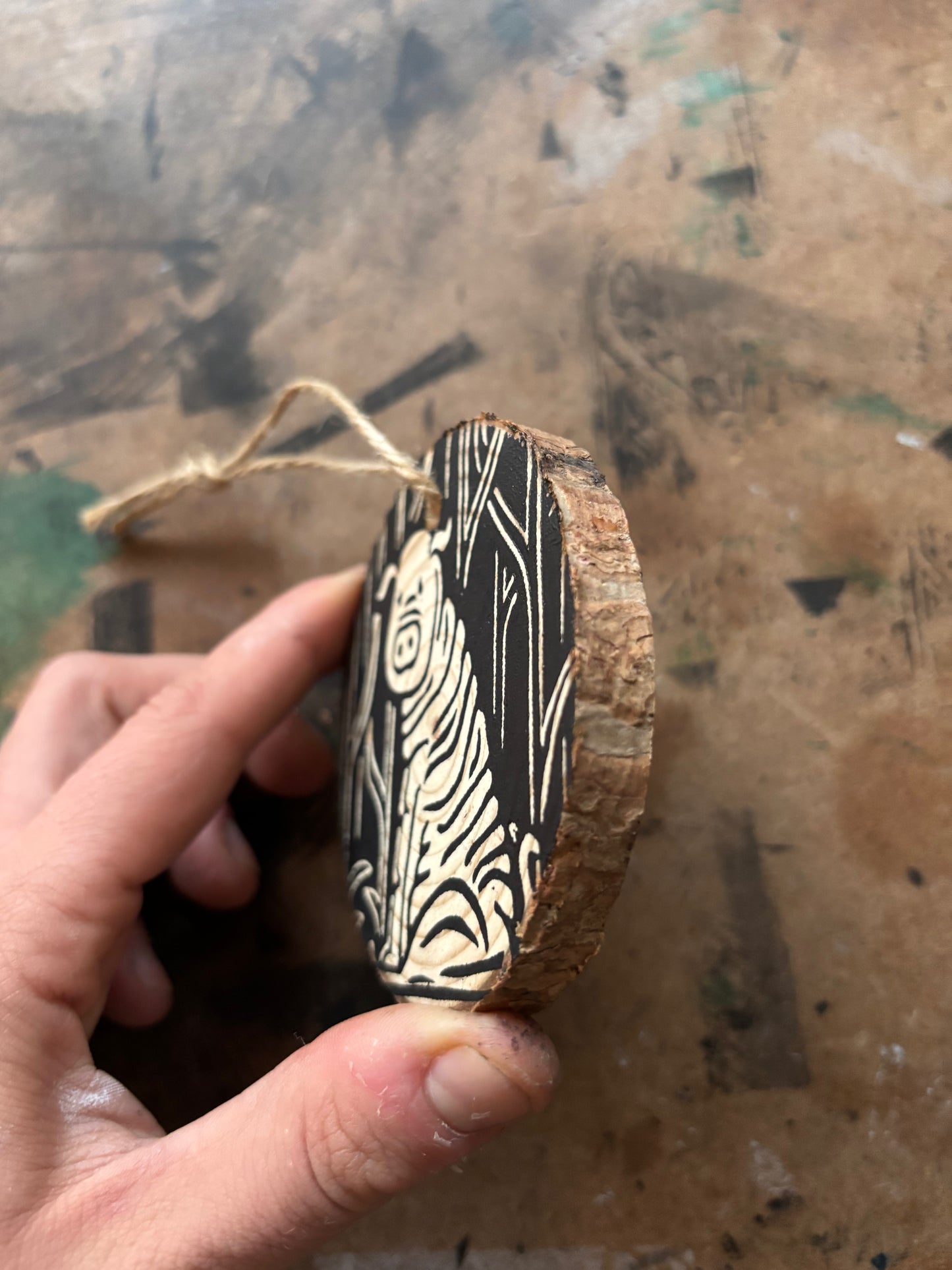 Squonk hand printed ornaments