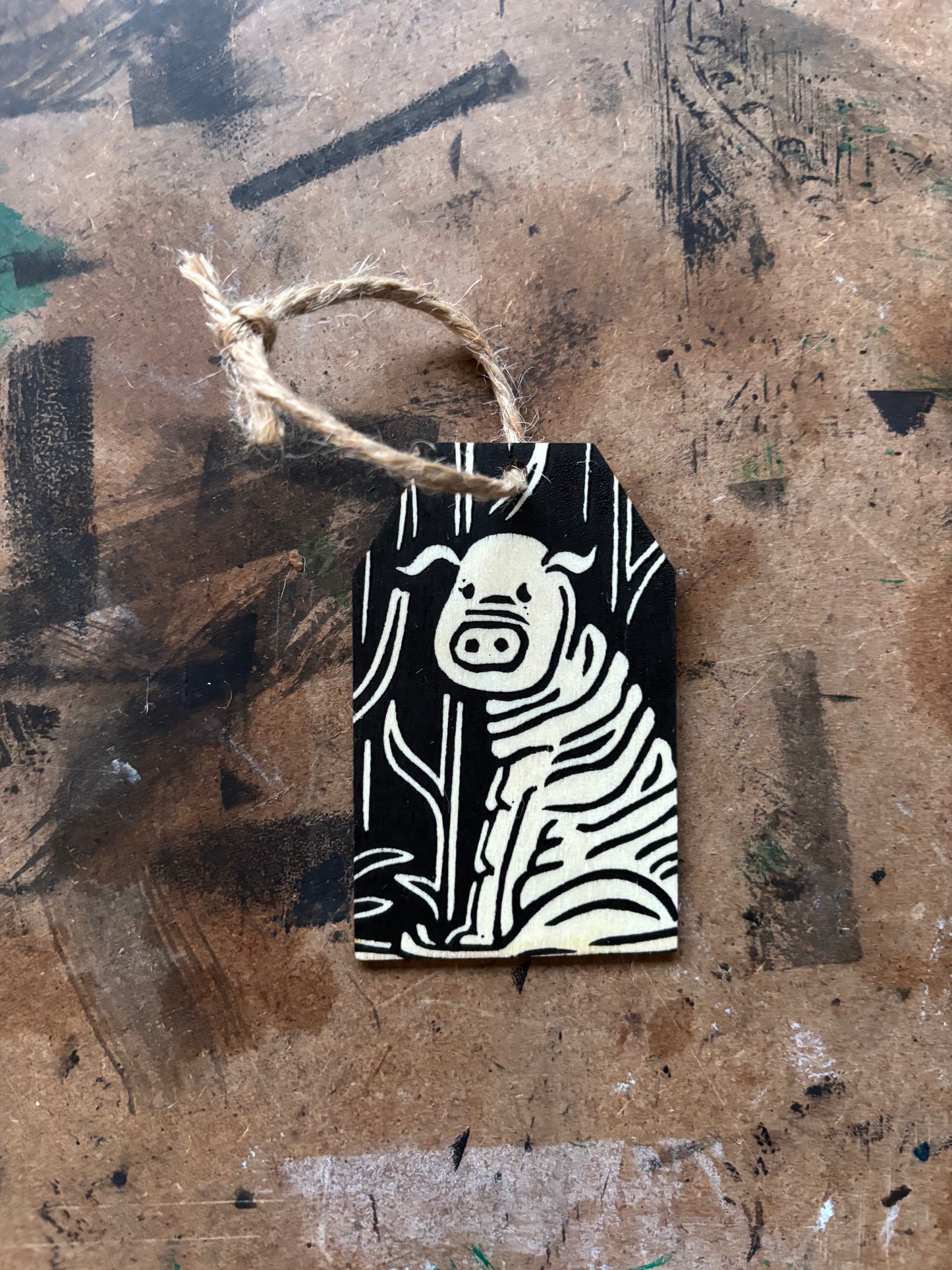 Squonk hand printed ornaments