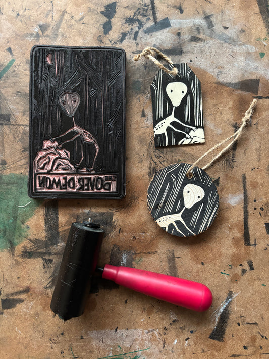 Dover demon hand printed ornaments