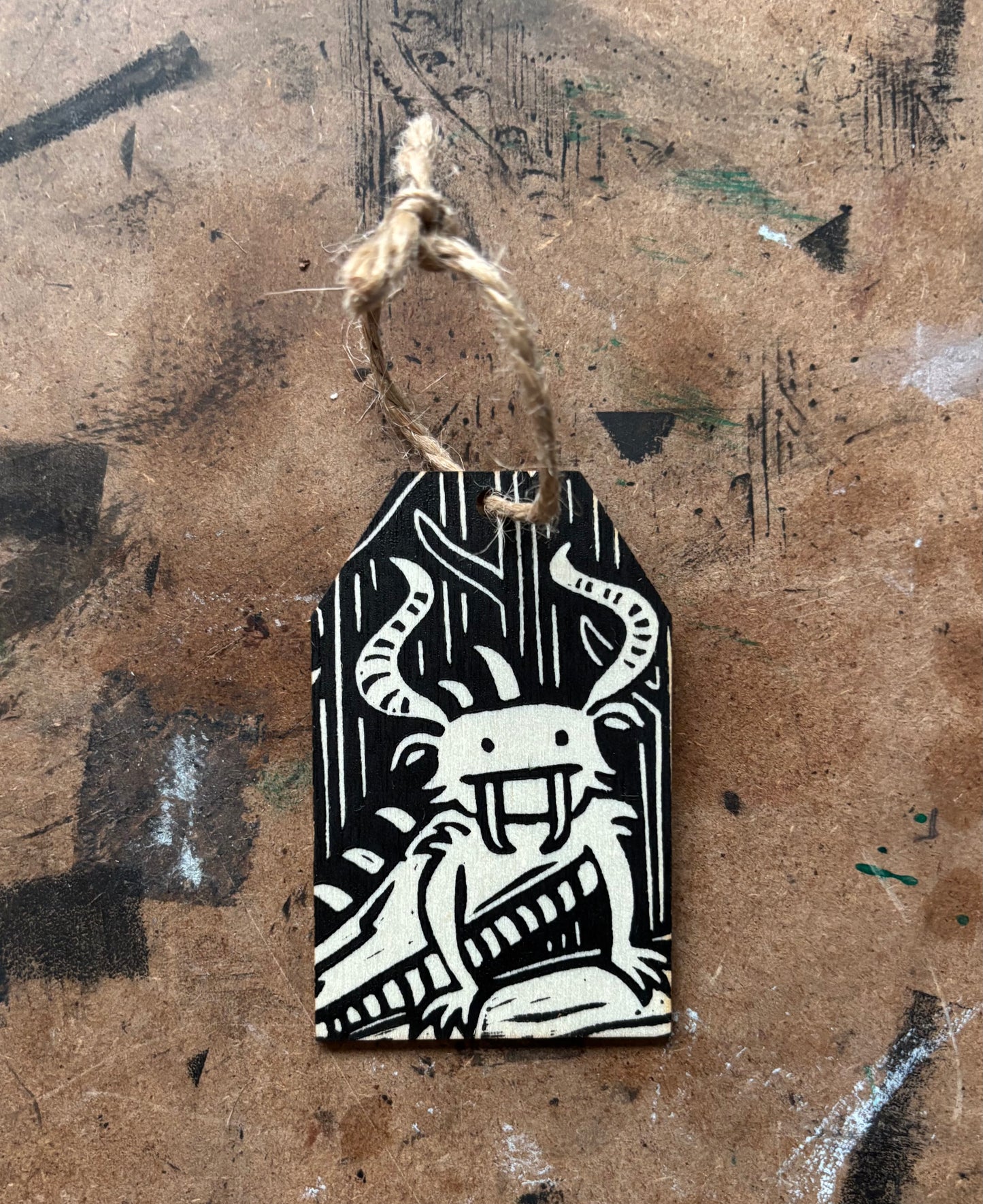 Hodag hand printed ornaments