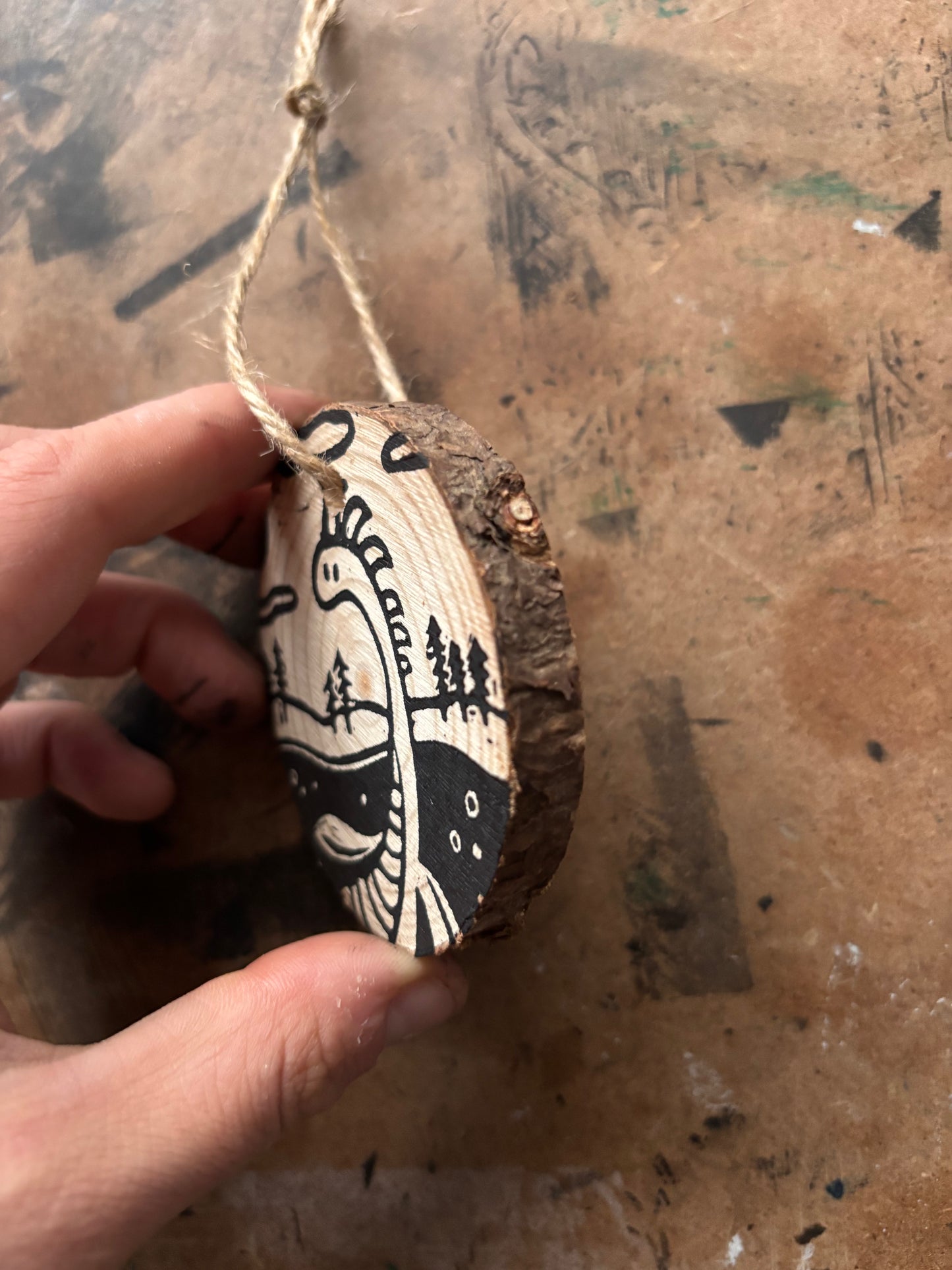 Champ hand printed ornaments