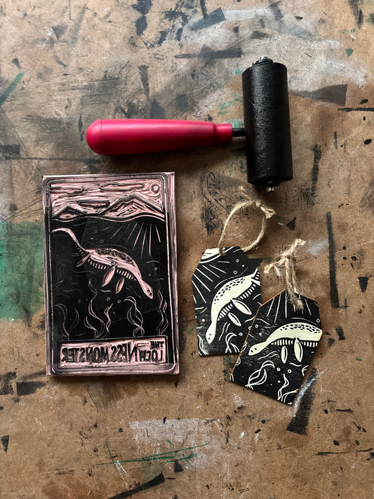 Nessie hand printed ornaments