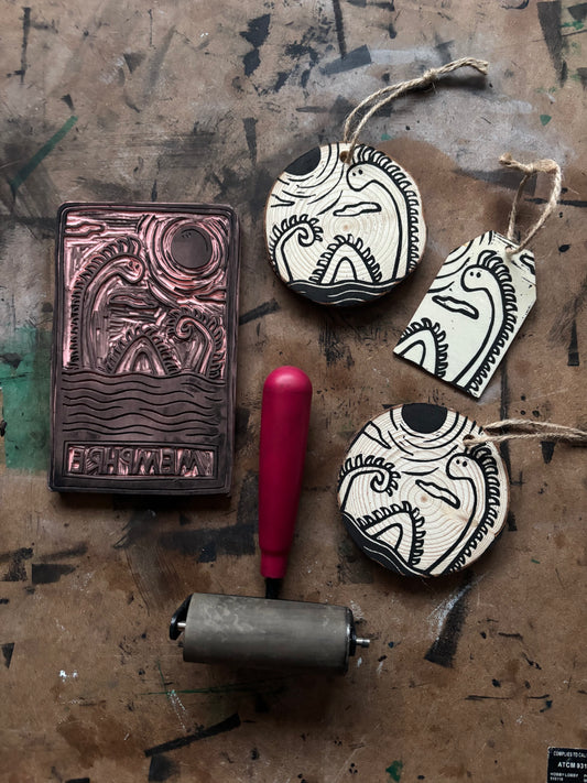 Memphre hand printed ornaments