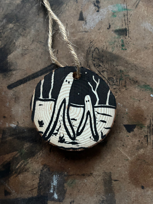Fresno nightcrawlers hand printed ornaments