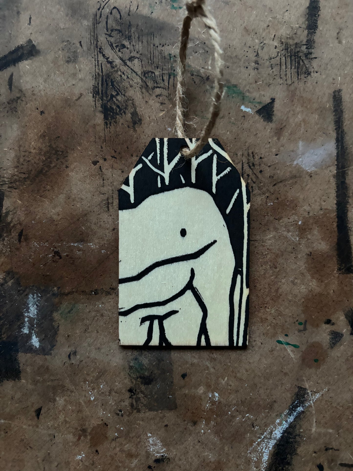 Grafton monster hand printed ornaments