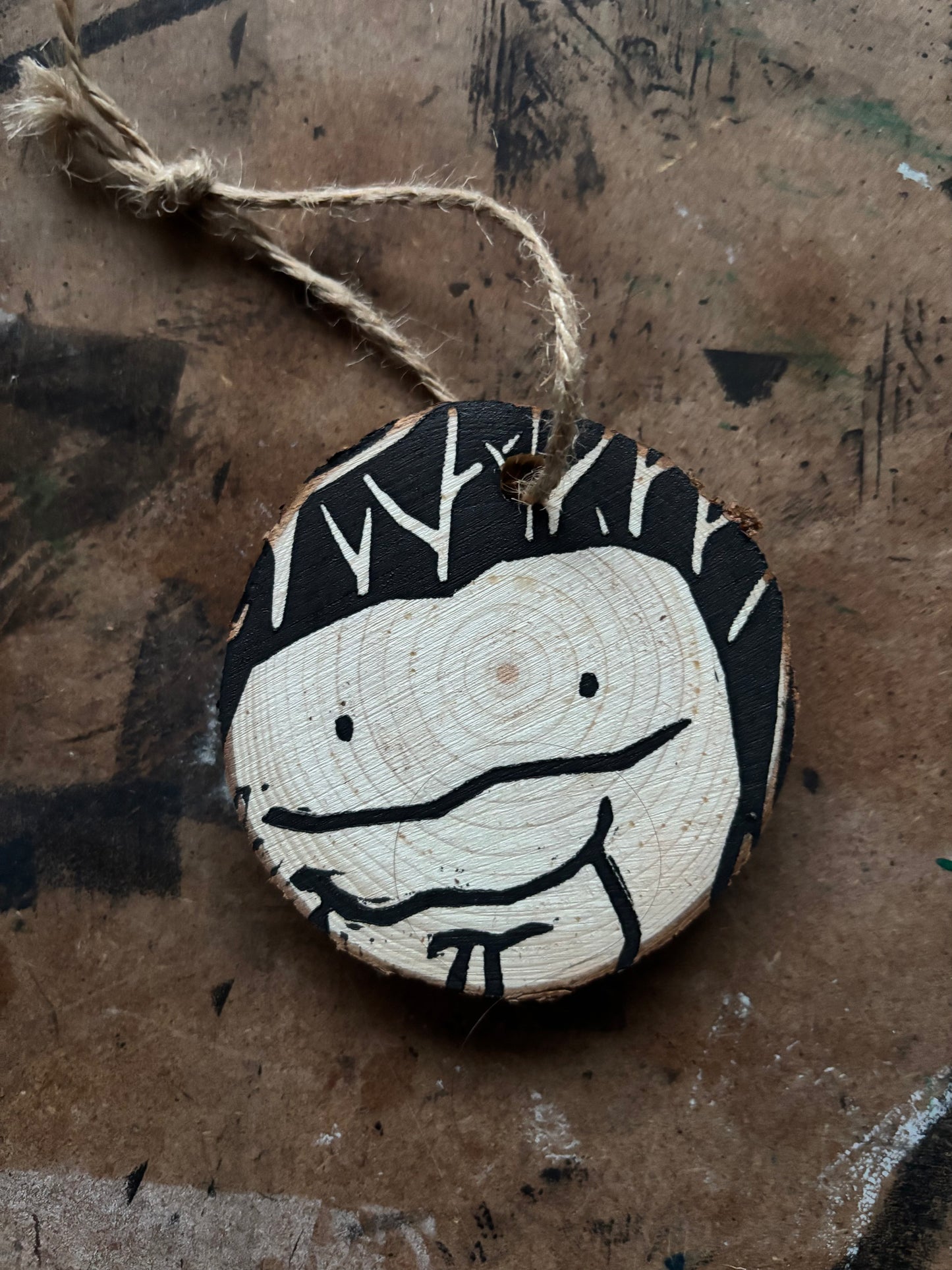 Grafton monster hand printed ornaments