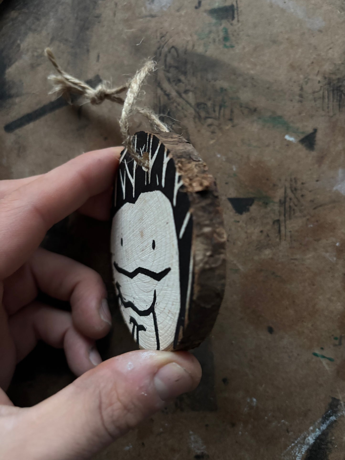 Grafton monster hand printed ornaments