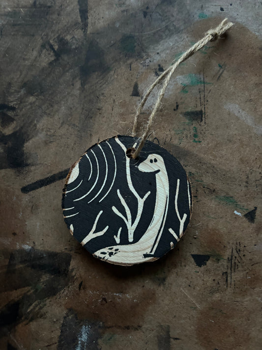Mokele-Mbembe hand printed ornaments