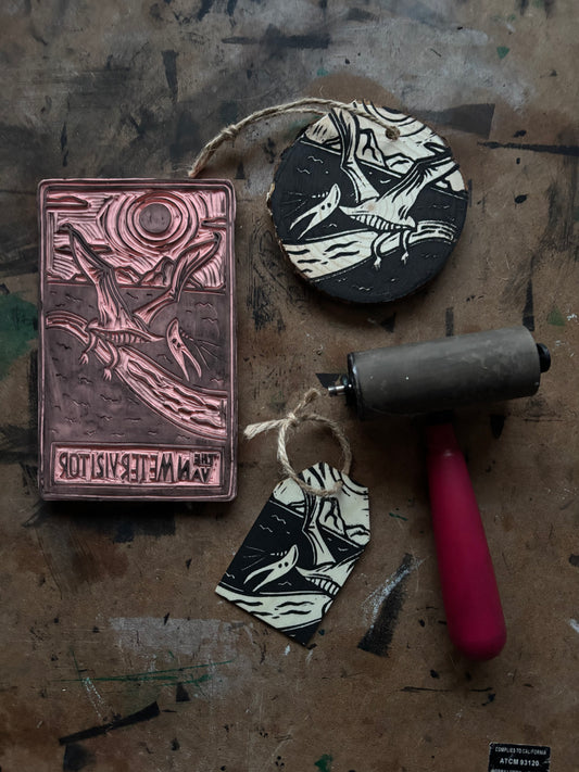 Van meter visitor hand printed ornaments