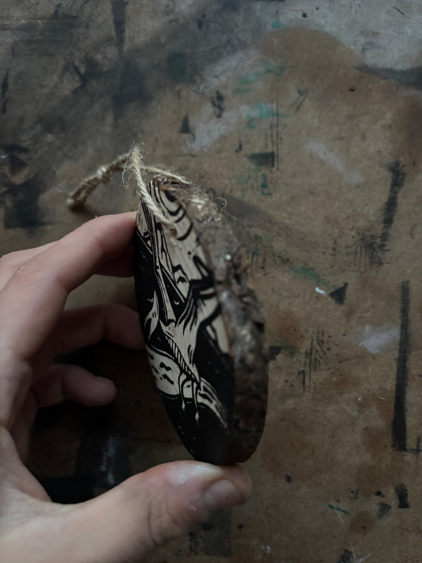 Van meter visitor hand printed ornaments