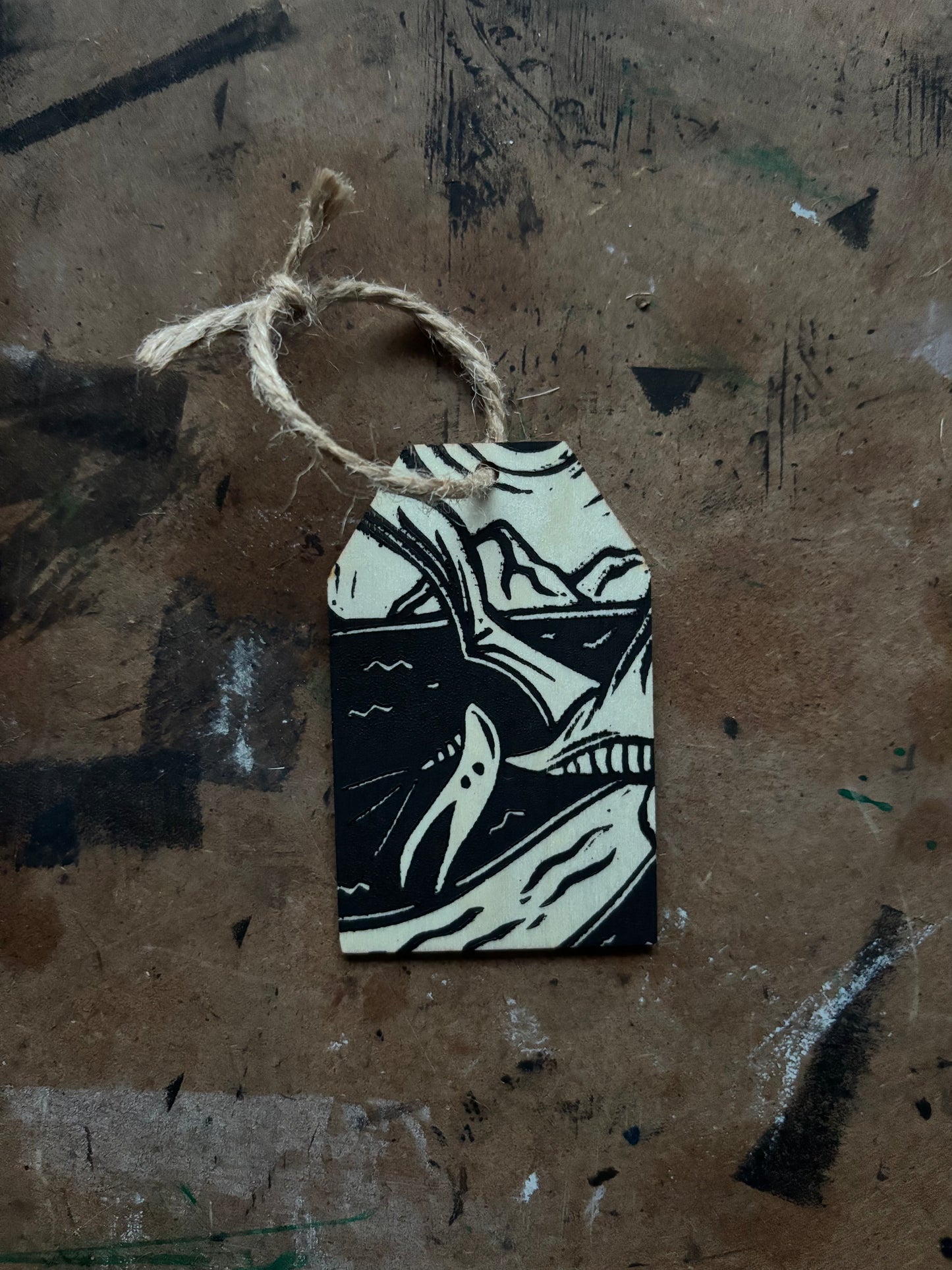 Van meter visitor hand printed ornaments