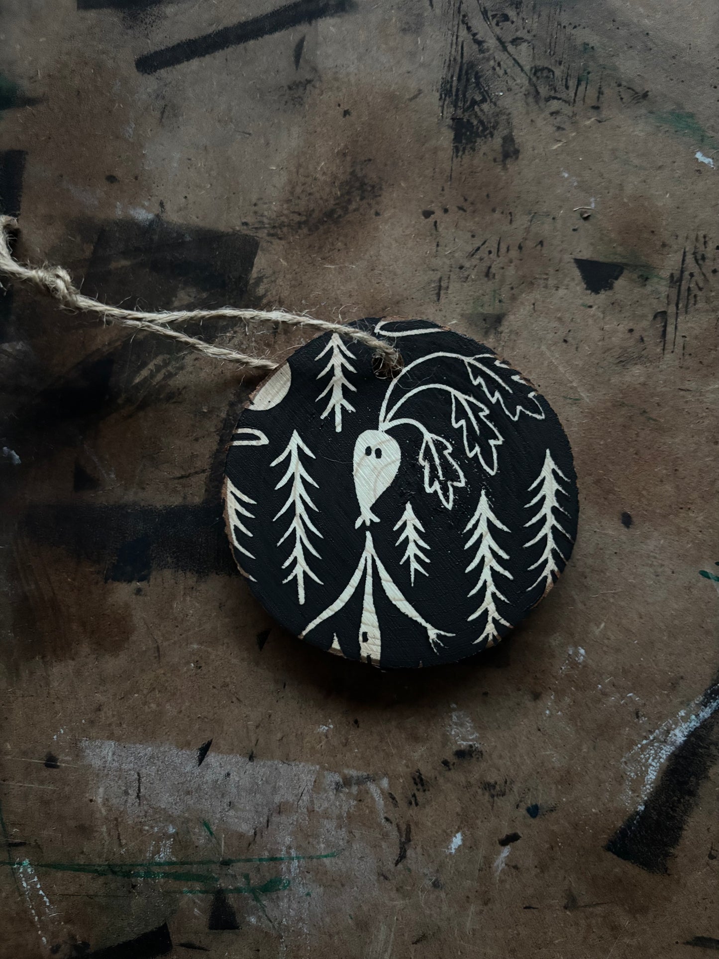 Veggieman hand printed ornaments