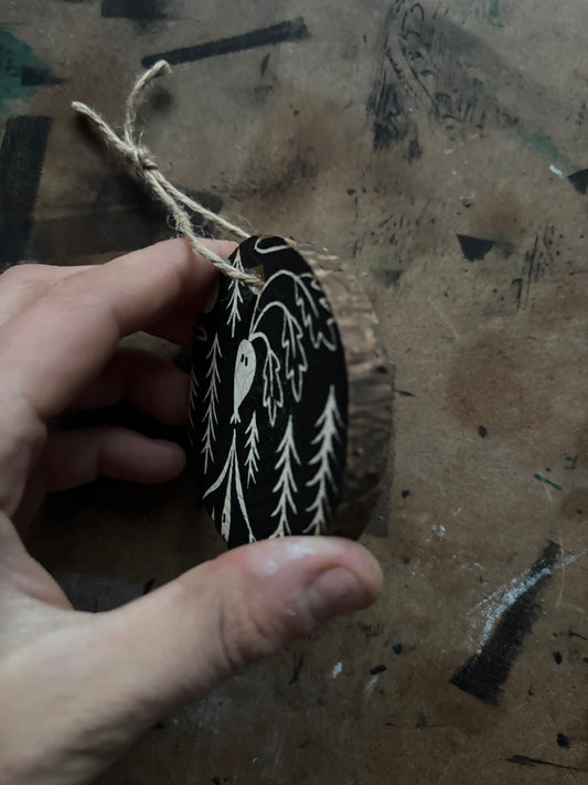 Veggieman hand printed ornaments