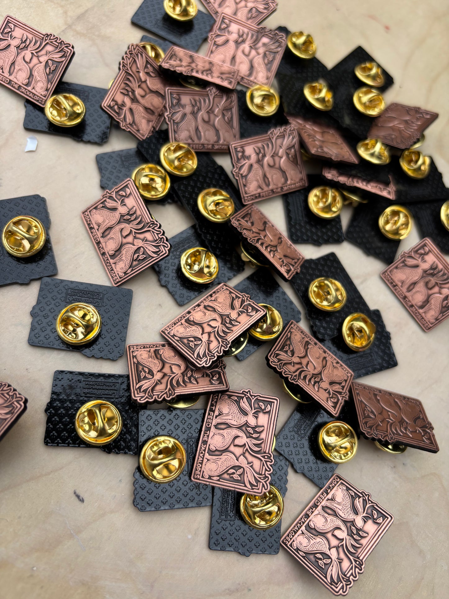 Jackalope copper pin