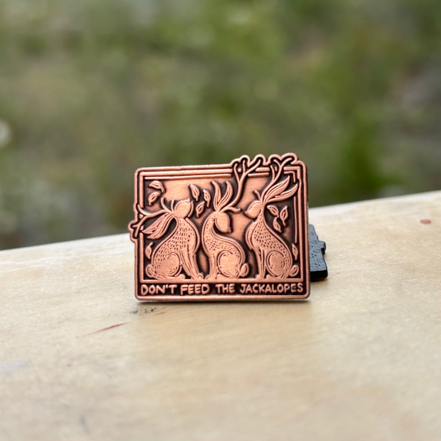 Jackalope copper pin
