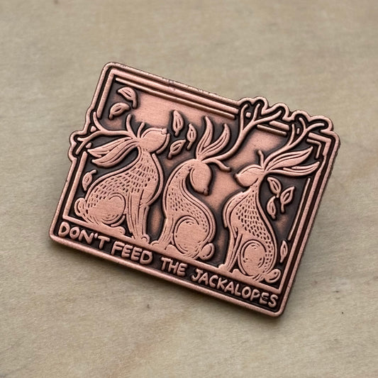 Jackalope copper pin