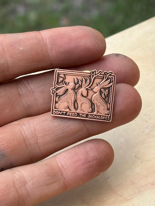 Jackalope copper pin